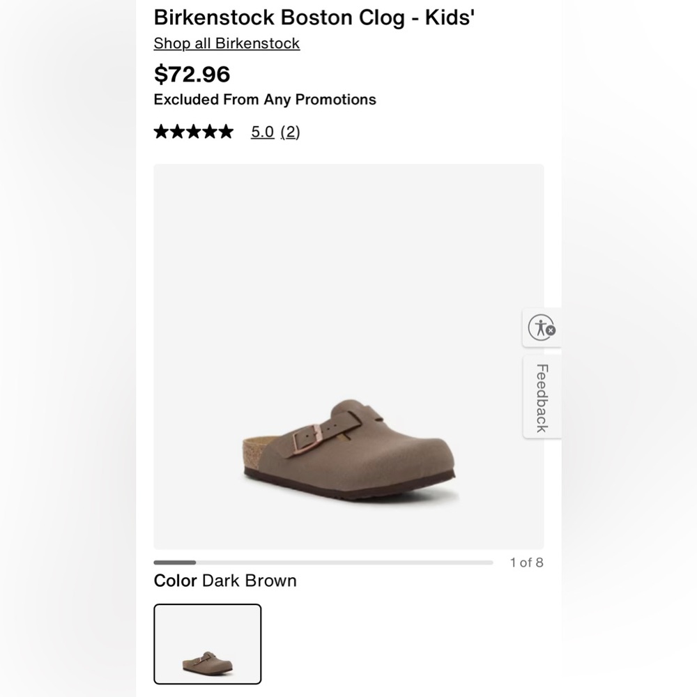 Birkenstock Kids' Dark Brown Clogs
